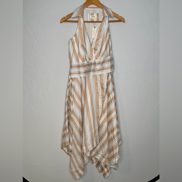 NWT! Maeve by Anthropologie Striped Handkerchief Wrap Shirt Midi Dress. Size 2. - Picture 10 of 14